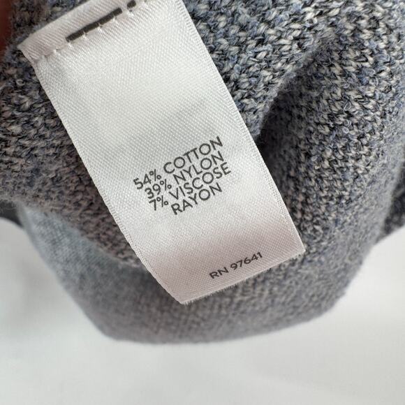 J Jill Sweater Womens Petite Medium Mp Blue Snap Top Open Bottom Cardigan Knit - Picture 7 of 10